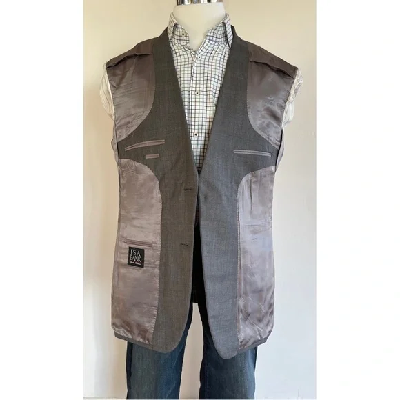 Jos A Bank Mens Sport Coat Blazer Sport Jacket Two Button Wool Silk Size 42 L